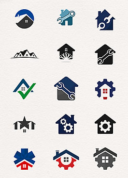 15款简约房地产房屋logo设计
