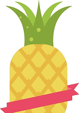 黄色卡通菠萝矢量素材