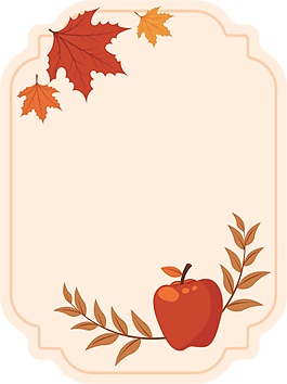 楓葉蘋果賀卡矢量素材