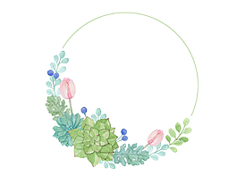 清新植物花環(huán)元素