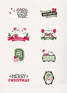 卡通圣诞节标签素材设计图片