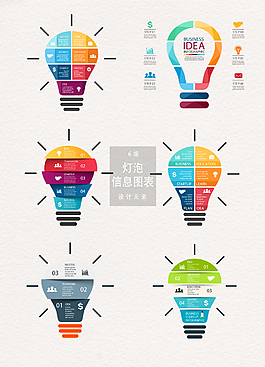 灯泡信息图表素材