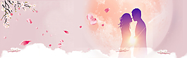 粉色花瓣浪漫情人節海報背景