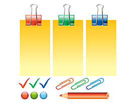 矢量铅笔别针元素