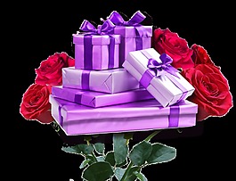 紫色禮盒裝飾素材