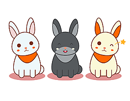 卡通可爱小兔子元素