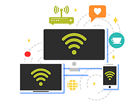 网络覆盖共享区域矢量图