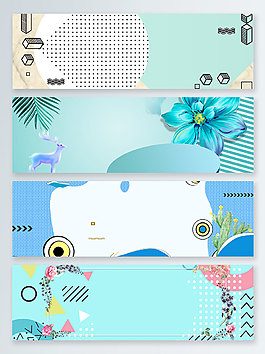 藍(lán)色幾何夏末促銷banner背景