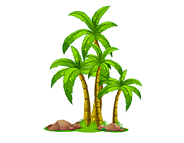 清新綠色椰子樹元素