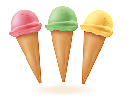 矢量彩色冰淇淋元素