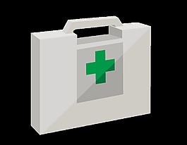 卡通十字醫藥箱元素