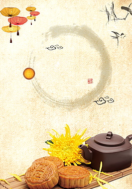 中国风传统中秋佳节月饼背景素材