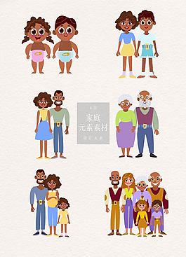 清新的黑人家庭素材