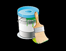 卡通绿色油漆元素