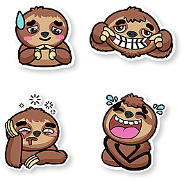 可愛的動物樹懶插畫