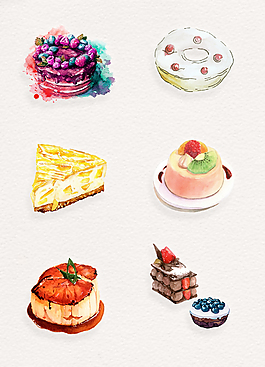 糕点烘焙食物卡通手绘设计