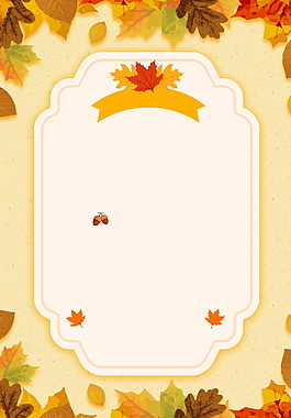 枫叶扁平相框秋季背景