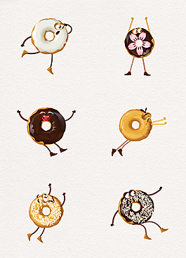 6款可爱甜甜圈表情甜品设计