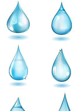 蓝色晶莹剔透的水滴