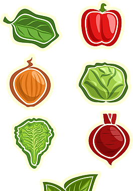 扁平创意蔬菜图标