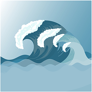 卡通海浪素材