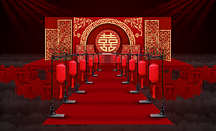 中式婚礼仪式区效果图图片