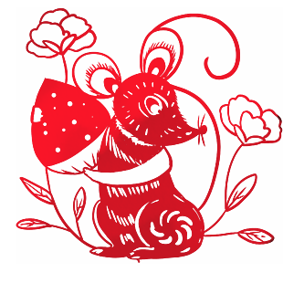 鼠年剪紙窗花