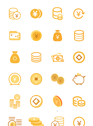 线性金币矢量图标icon