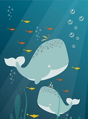 海底卡通鯨魚