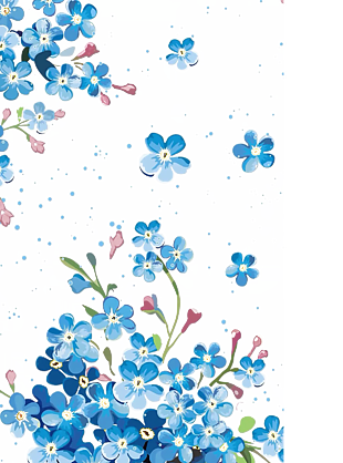 藍色花朵手繪