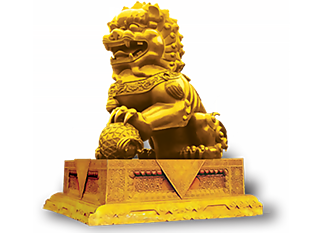 金色石獅子
