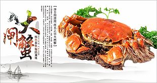 大閘蟹美食海報素材