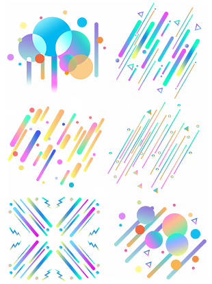 电商漂浮元素波普风孟菲斯点线面多彩图案 (1)