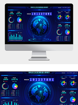 数据监控某地区资源大数据可视化大屏