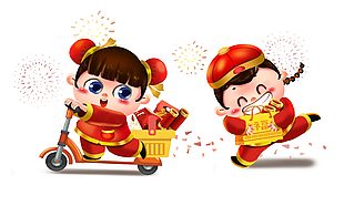 小牛卡通人素材