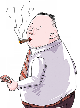 土豪 抽菸胖男人