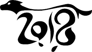 2018藝術字矢量圖