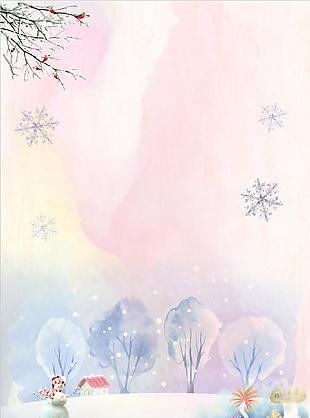 冬季雪地堆雪人