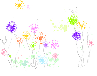彩绘花朵 纹理 装饰画