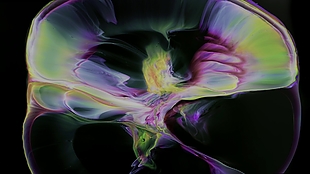 大氣粒子流動液體藝術唯美綻放視頻