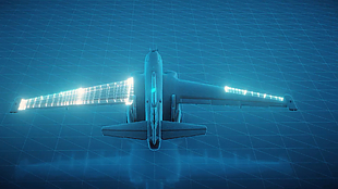科技炫酷藍色飛機展示企業宣傳素材