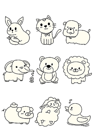 動物簡筆畫 元素