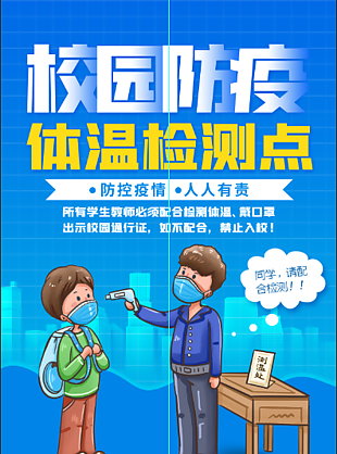 防疫體溫檢測海報