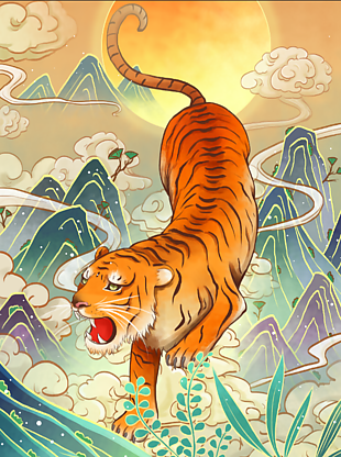2022年虎年插畫設計