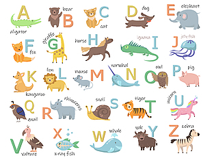 字母 英文 可愛動物