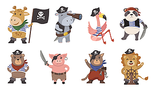 动物 海盗 航海王 可爱 手绘 卡通
