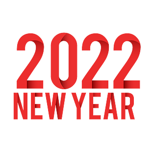 红色折纸手绘卡通2022新年元旦