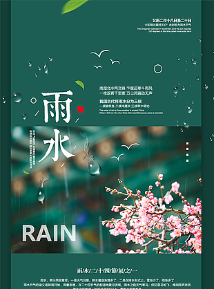24節氣雨水海報