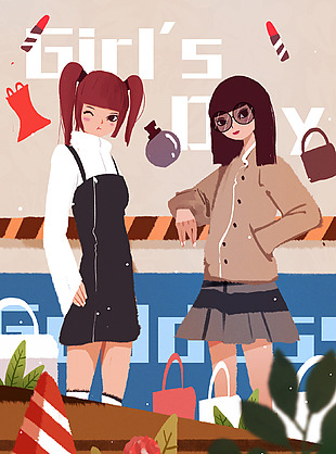 三八女生節手繪宣傳海報