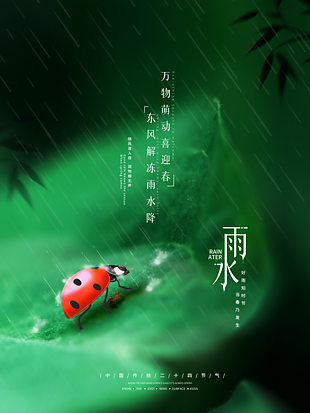二十四節(jié)氣雨水海報(bào)